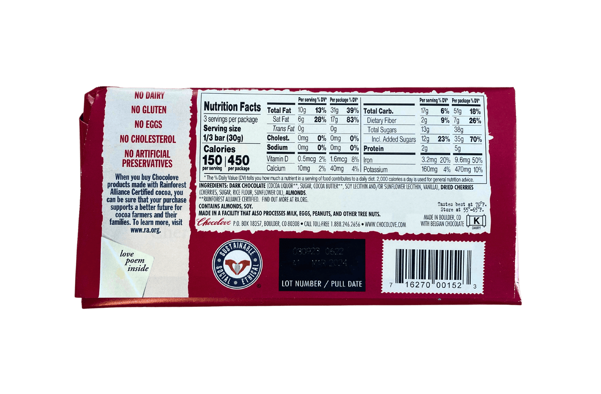 Chocolate Bars, Dark, Chocolove - Country Life Natural Foods