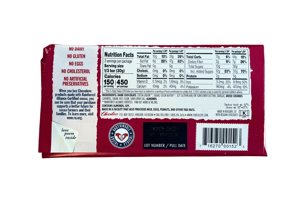 Chocolate Bars, Dark, Chocolove - Country Life Natural Foods