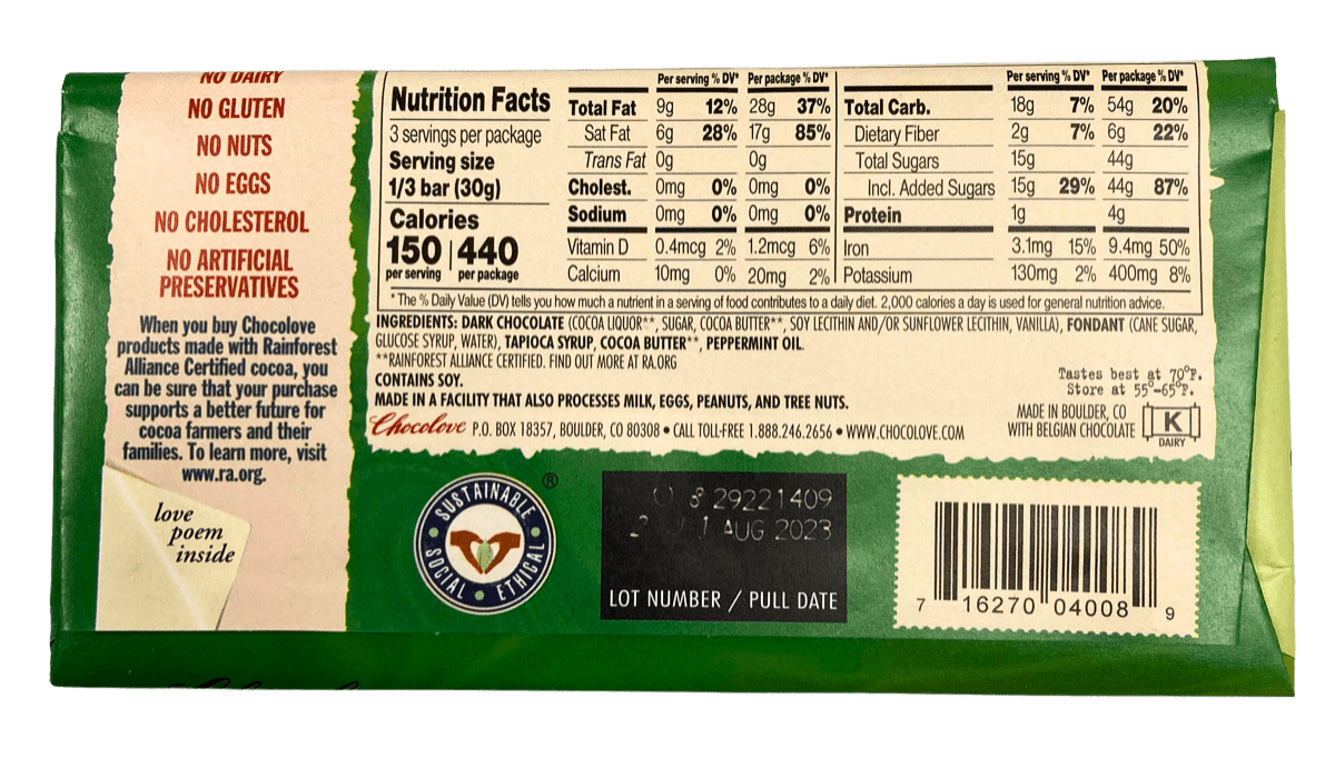 Chocolate Bars, Dark, Chocolove - Country Life Natural Foods