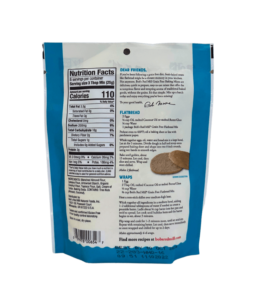 
                  
                    Flatbread Mix, Grain Free, Gluten - Free, Bob's Red Mill - Country Life Natural Foods
                  
                