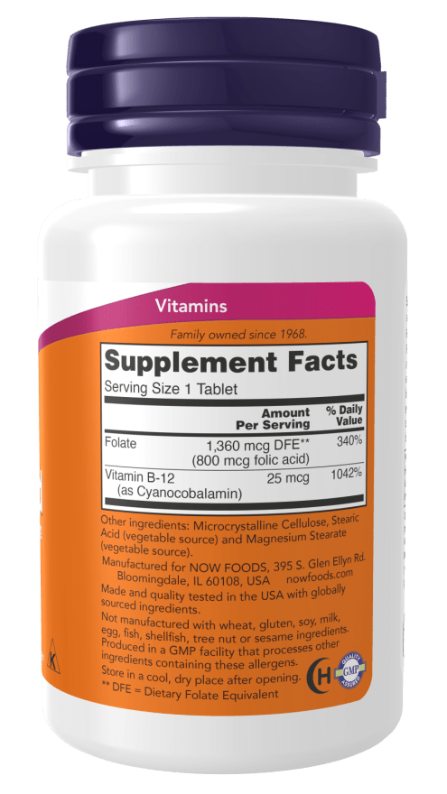 
                  
                    Folic Acid 800 mcg with Vitamin B - 12 Tablets - Country Life Natural Foods
                  
                