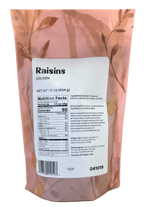 Raisins, Golden, Dried Fruit - Country Life Natural Foods