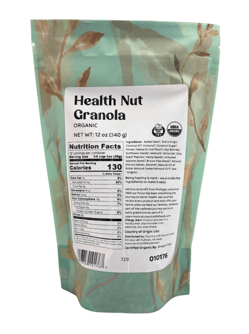 Slow-Baked Health Nut Granola, Organic, Cereals & Granolas - Country Life Natural Foods