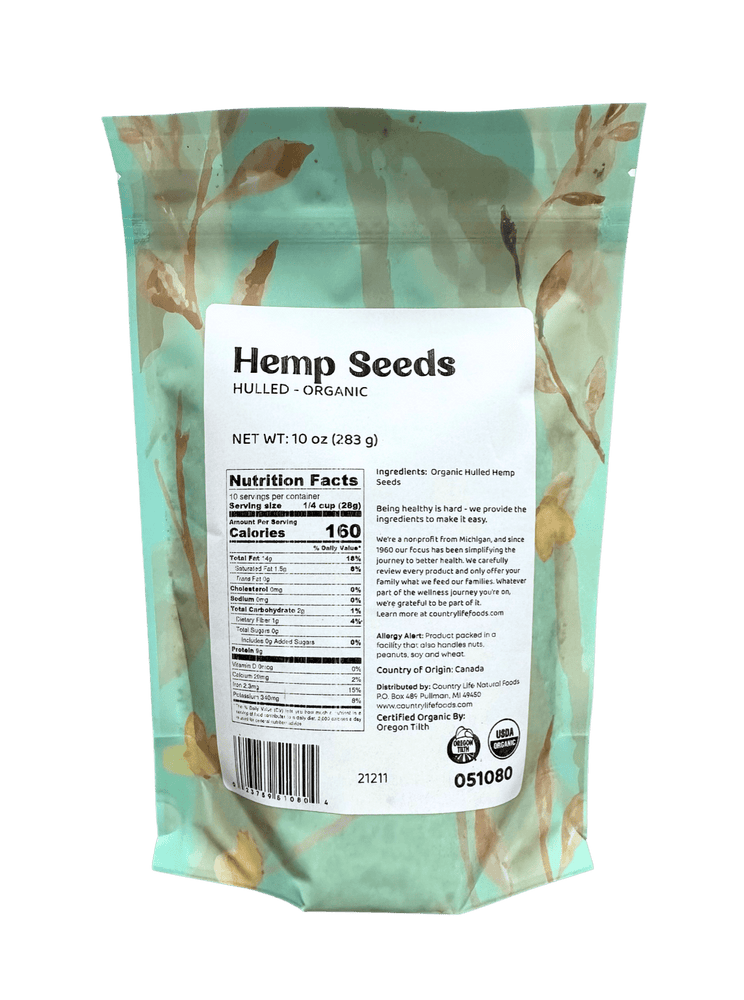 
                  
                    Hemp Seeds, Hulled, Organic - Country Life Natural Foods
                  
                