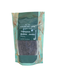 Raisins, Thompson Jumbo, Organic - Country Life Natural Foods