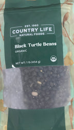 Black Turtle Beans, Organic (REDUCED PRICE! - Contains splits1# and 5# only), Beans - Country Life Natural Foods