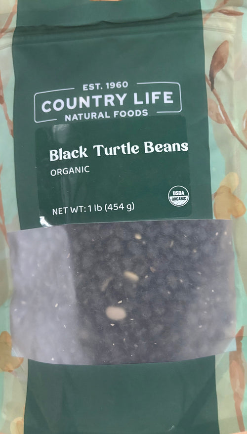 Black Turtle Beans, Organic (REDUCED PRICE! - Contains splits1# and 5# only), Beans - Country Life Natural Foods