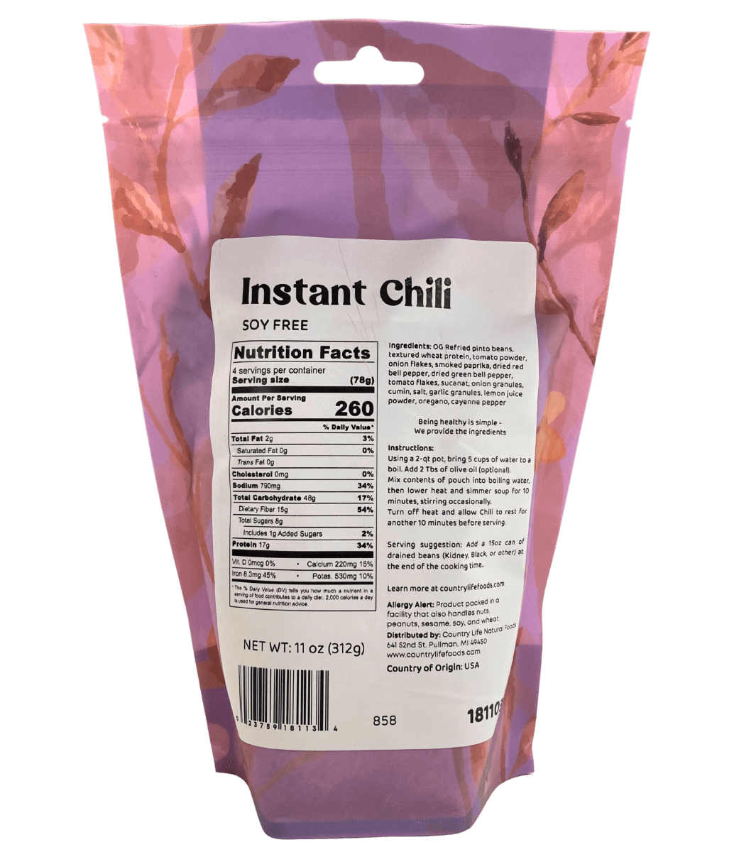 Instant Chili, Soy Free - Country Life Natural Foods