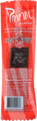 Jerky, Shiitake Hot & Spicy, Vegan, Primal Strips, Meat Substitutes - Country Life Natural Foods