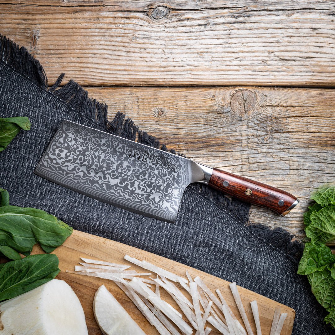 7" Damascus Cleaver Knife, Kitchen Knives - Country Life Natural Foods