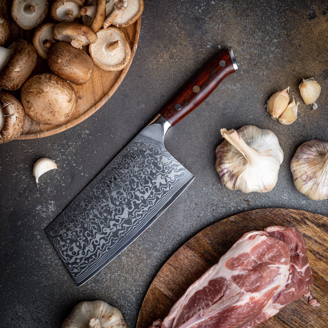 7" Damascus Cleaver Knife, Kitchen Knives - Country Life Natural Foods