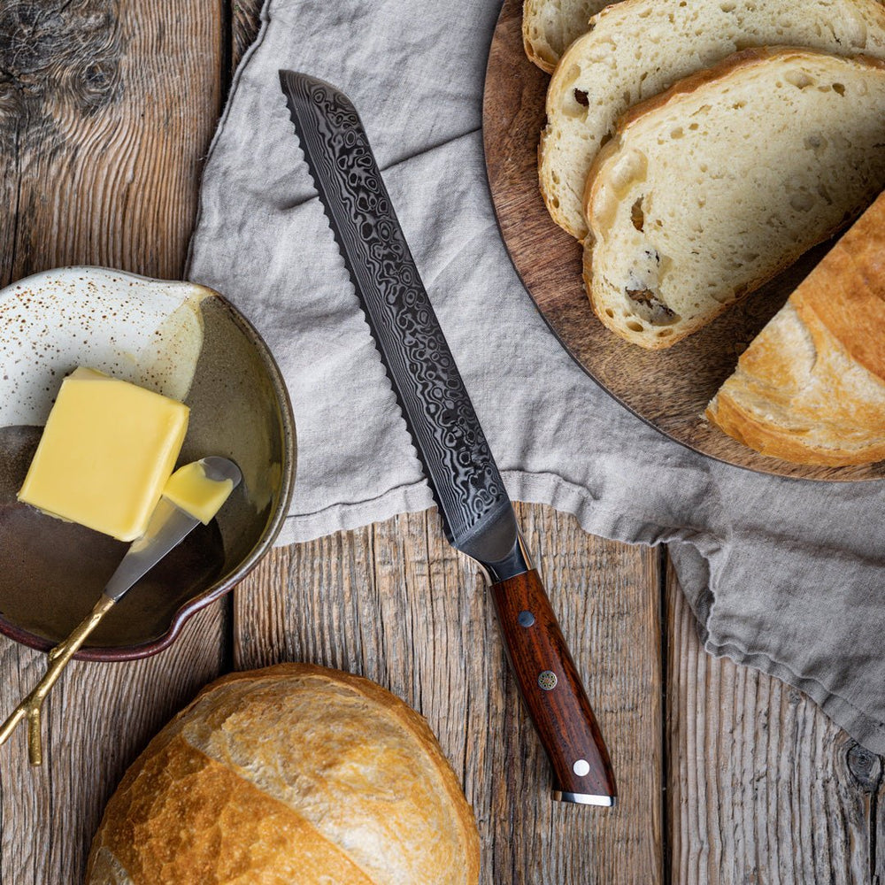 
                  
                    9" Serrated Damascus Bread Knife - Country Life Natural Foods
                  
                