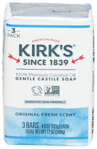 Kirk's Castile Bar Soap 3 - Pack - Country Life Natural Foods