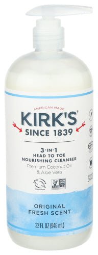 Kirk's Castile Liquid 3-in-1 Cleanser 32 oz, Soaps - Country Life Natural Foods
