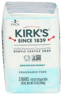 
                  
                    Kirk's Castile Bar Soap 3 - Pack - Country Life Natural Foods
                  
                