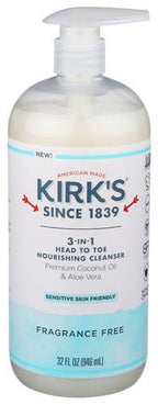 Kirk's Castile Liquid 3-in-1 Cleanser 32 oz, Soaps - Country Life Natural Foods