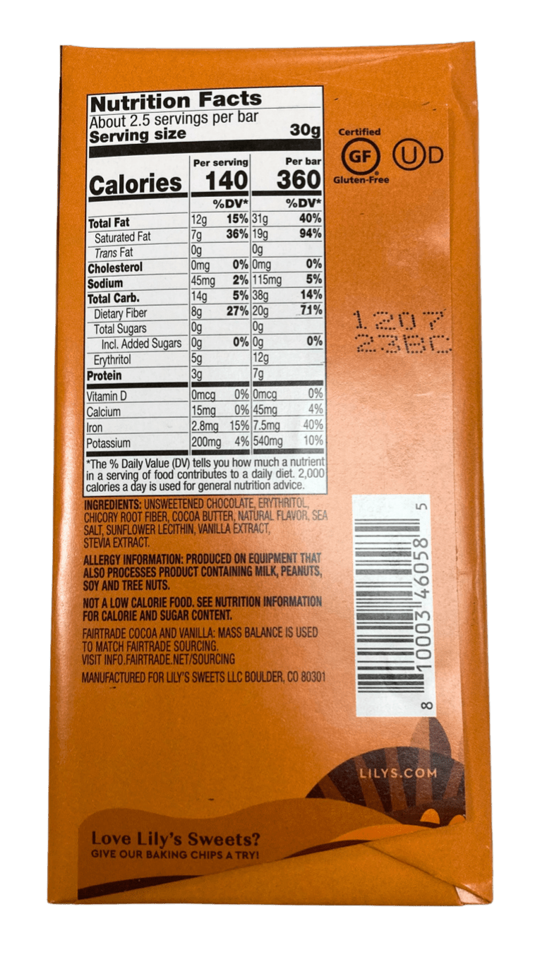 Chocolate Bars, Dark, Stevia Sweetened, Lily's - Country Life Natural Foods