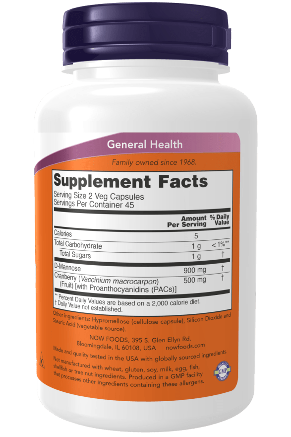 Mannose Cranberry Veg Capsules, Vitamins & Supplements - Country Life Natural Foods