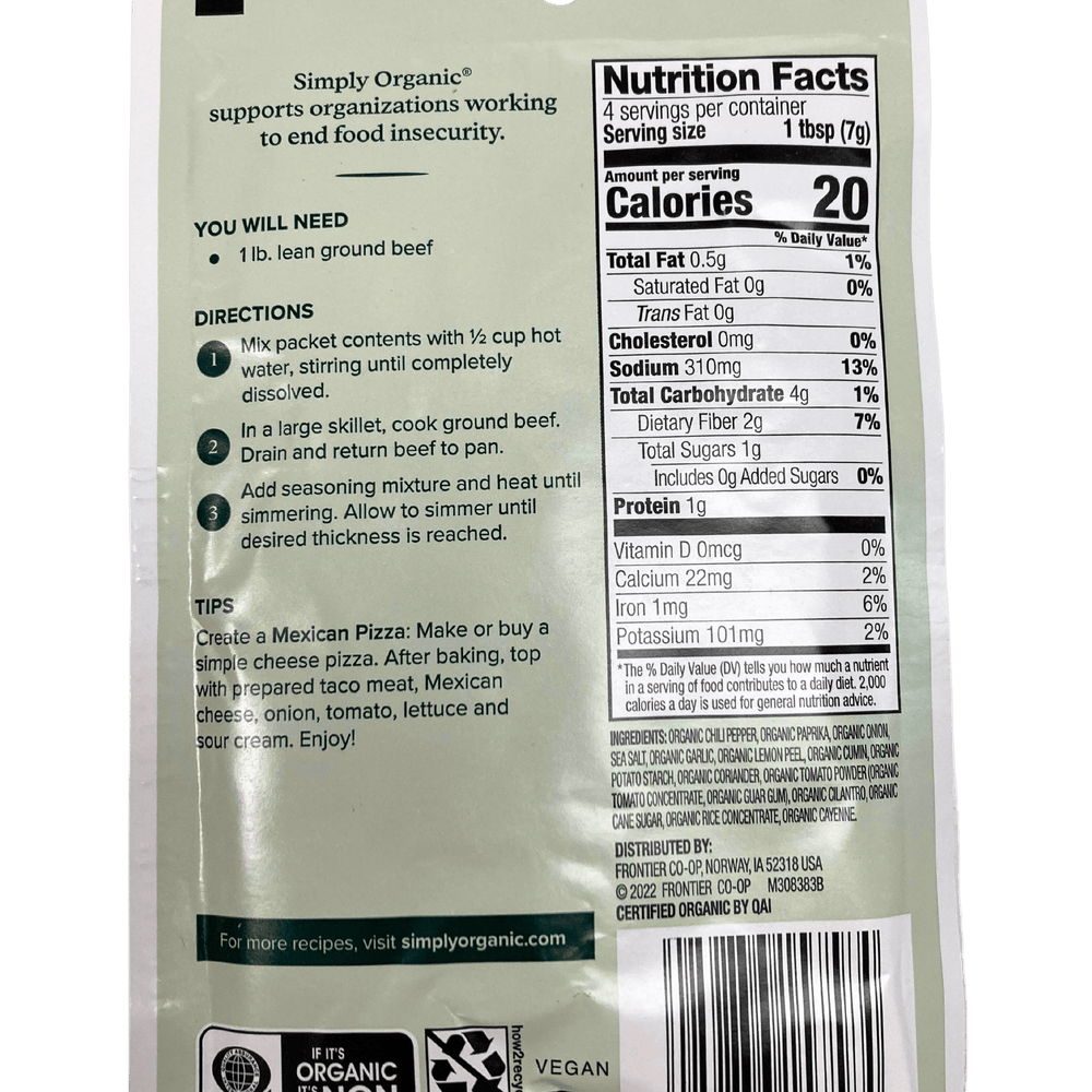 
                  
                    Taco Seasoning, Mild - Country Life Natural Foods
                  
                