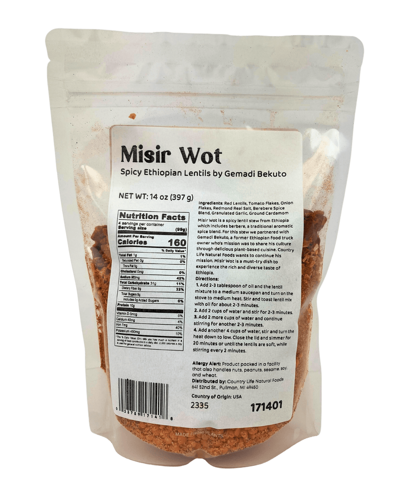 
                  
                    Misir Wot - Spicy Ethiopian Red Lentils - Country Life Natural Foods
                  
                