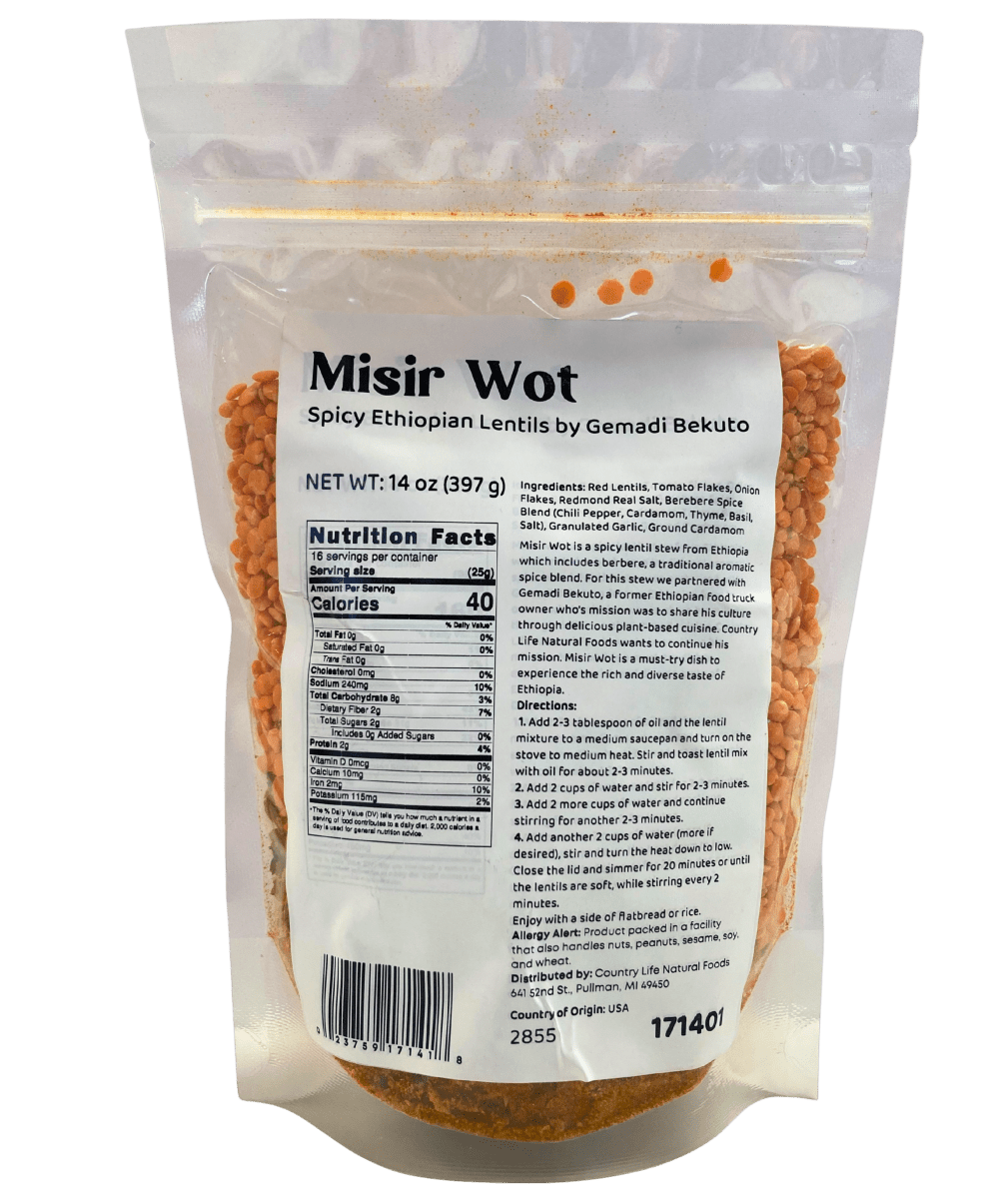 
                  
                    Misir Wot - Spicy Ethiopian Red Lentils - Country Life Natural Foods
                  
                