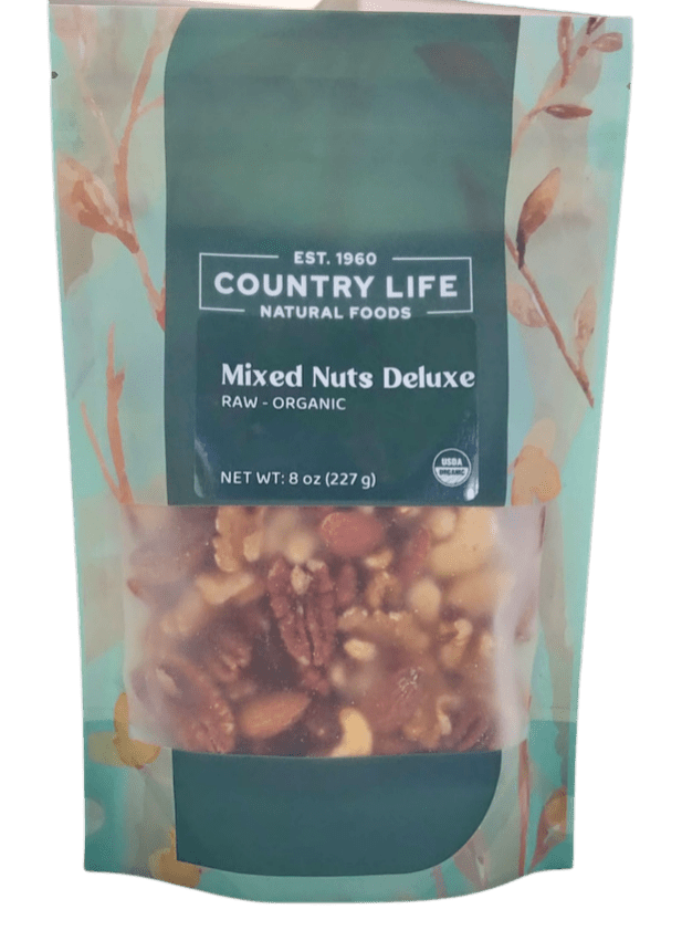 Mixed Nuts Deluxe, Raw, Organic - Country Life Natural Foods