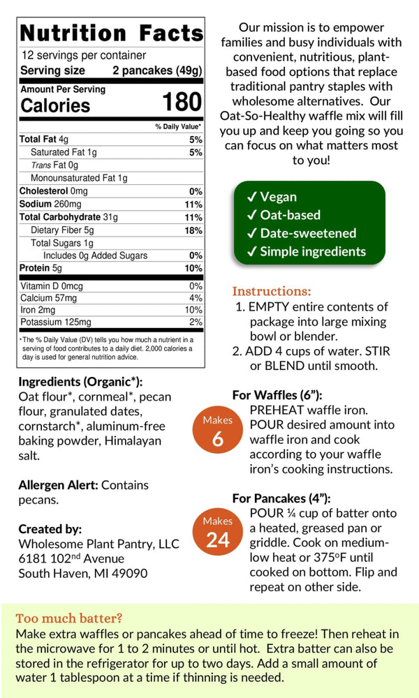 
                  
                    Oat - So - Healthy Pancake and Waffle Mix - Country Life Natural Foods
                  
                