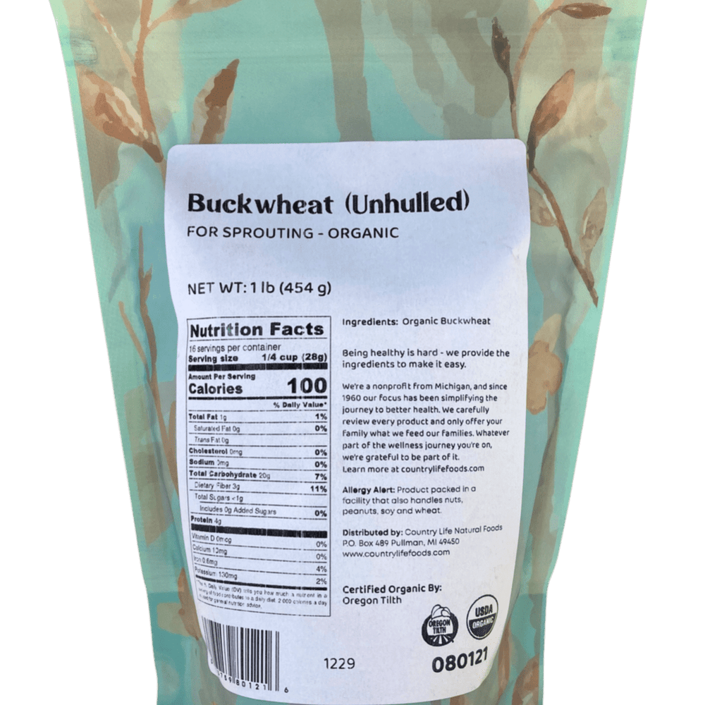
                  
                    Buckwheat, Unhulled For Sprouting, Organic - Country Life Natural Foods
                  
                