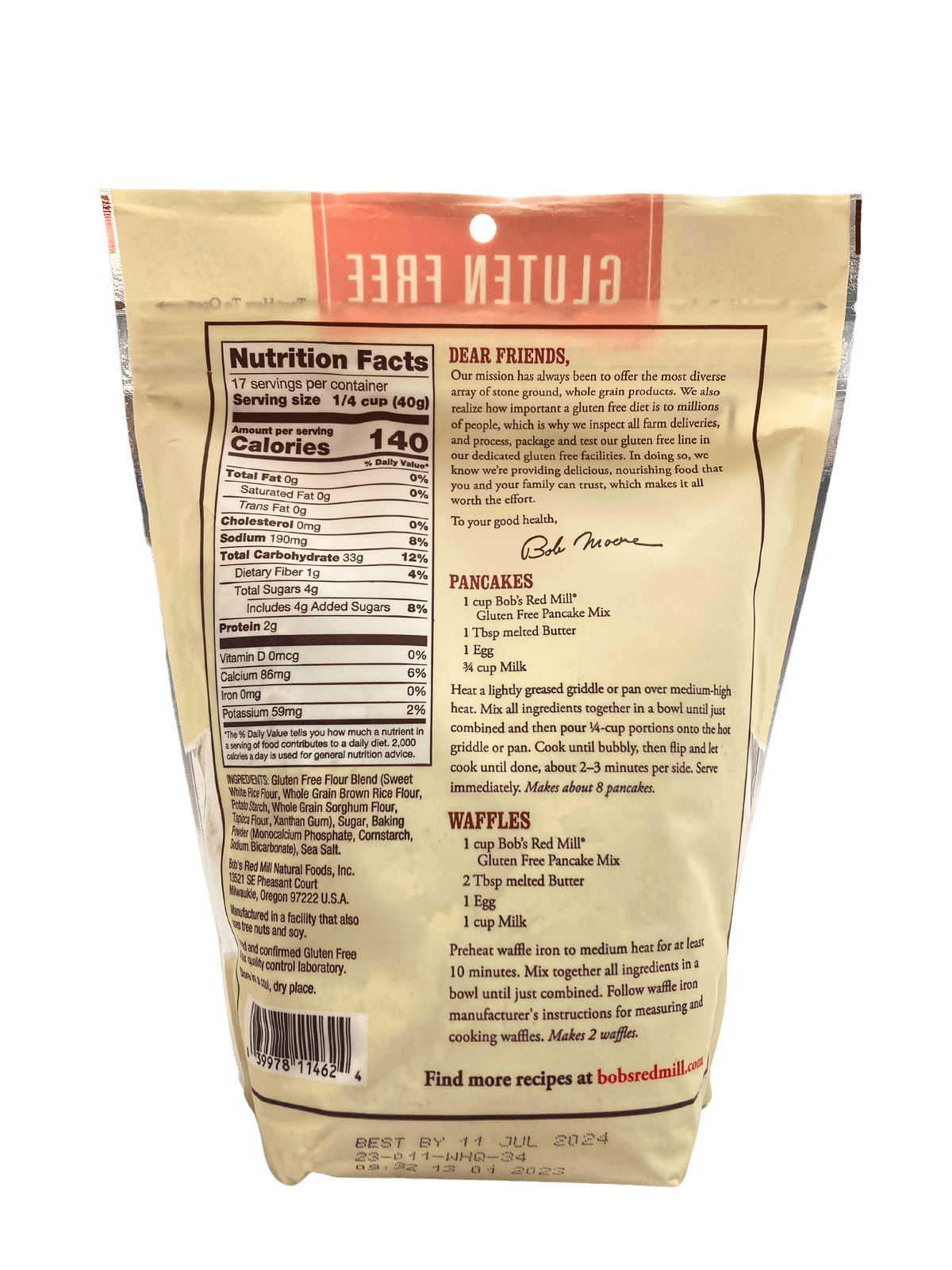 Pancake Mix, Gluten-Free, Bob's Red Mill, Cooking & Baking Ingredients - Country Life Natural Foods