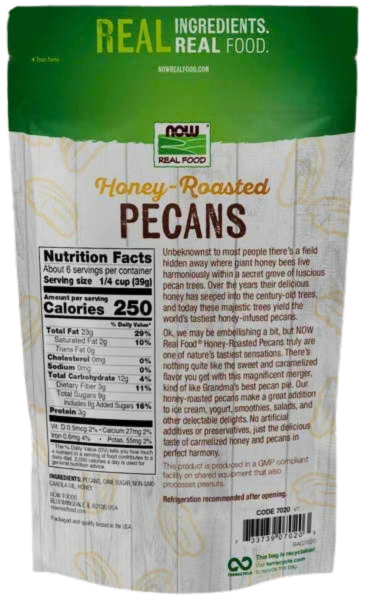 Pecans, Honey Roasted, NOW