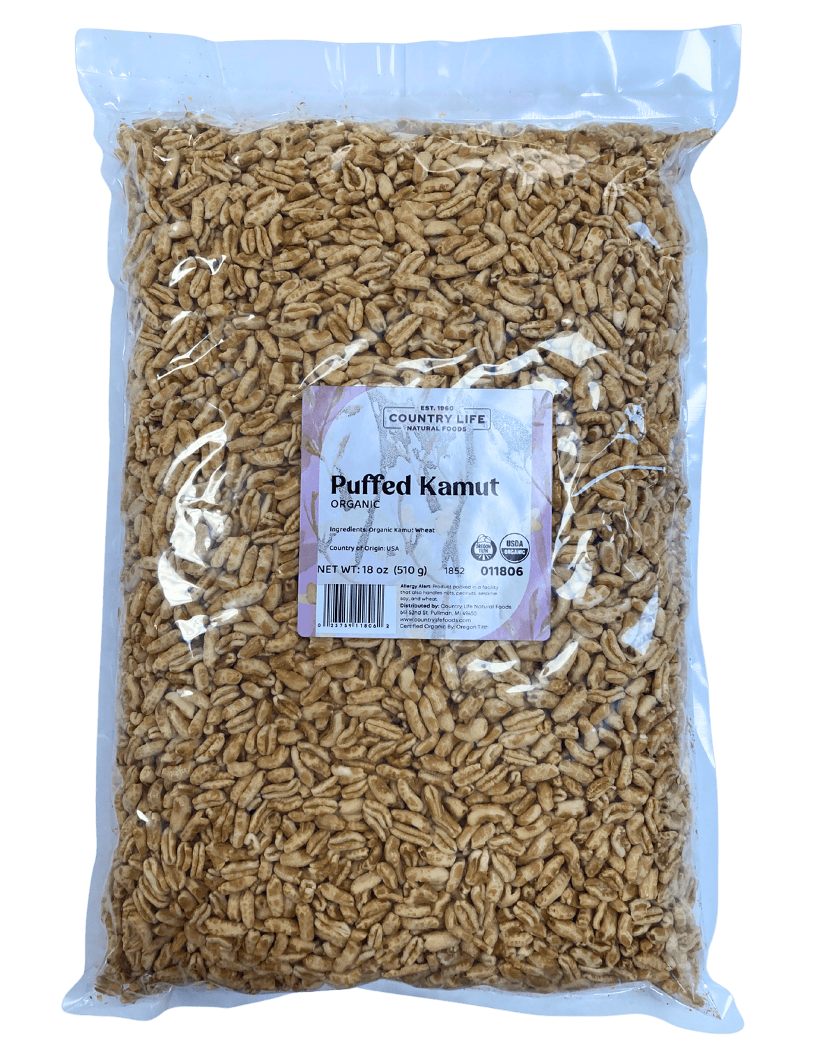 Puffed Khorasan, Organic, Cereals & Granolas - Country Life Natural Foods