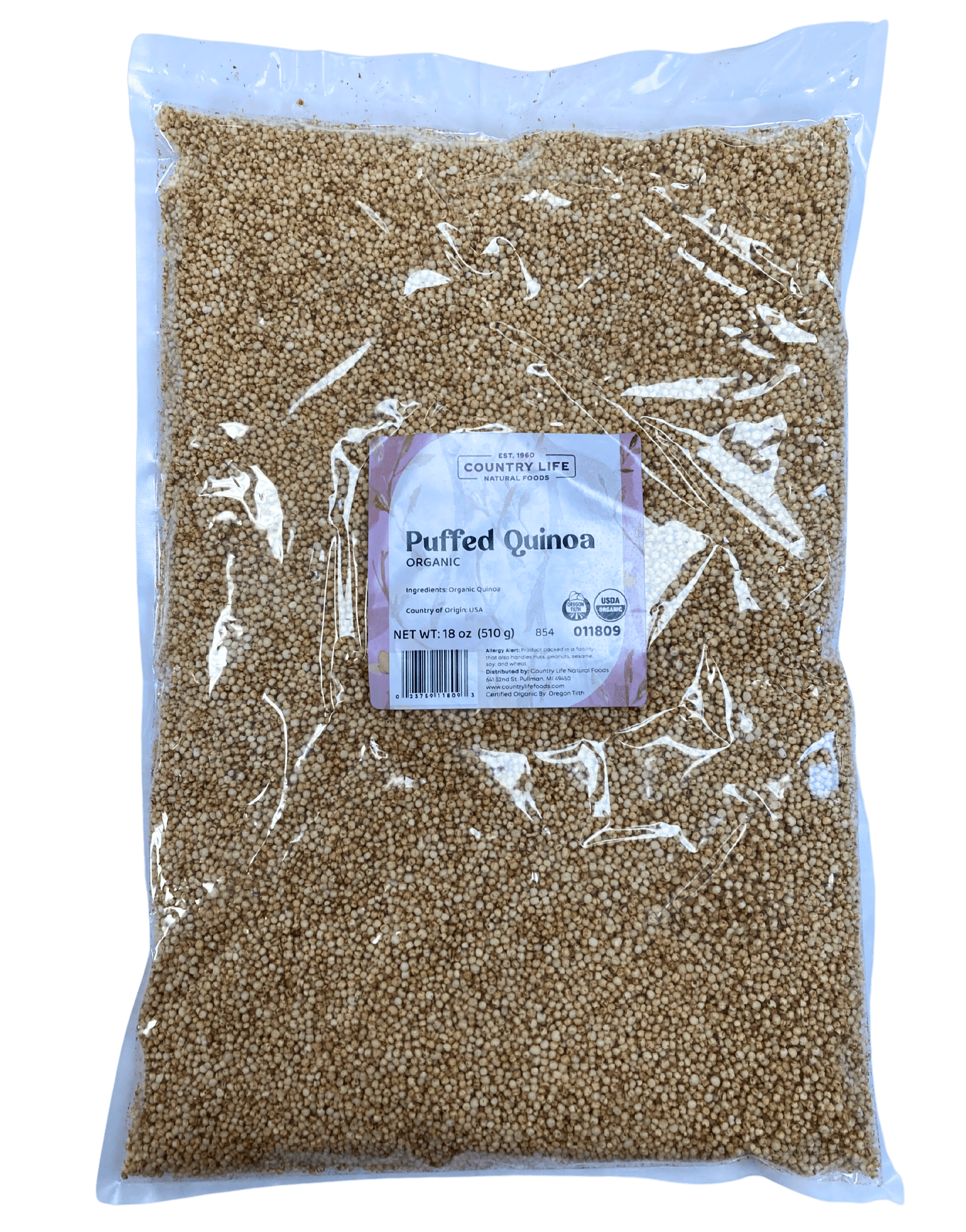 Puffed Quinoa, Organic - Country Life Natural Foods