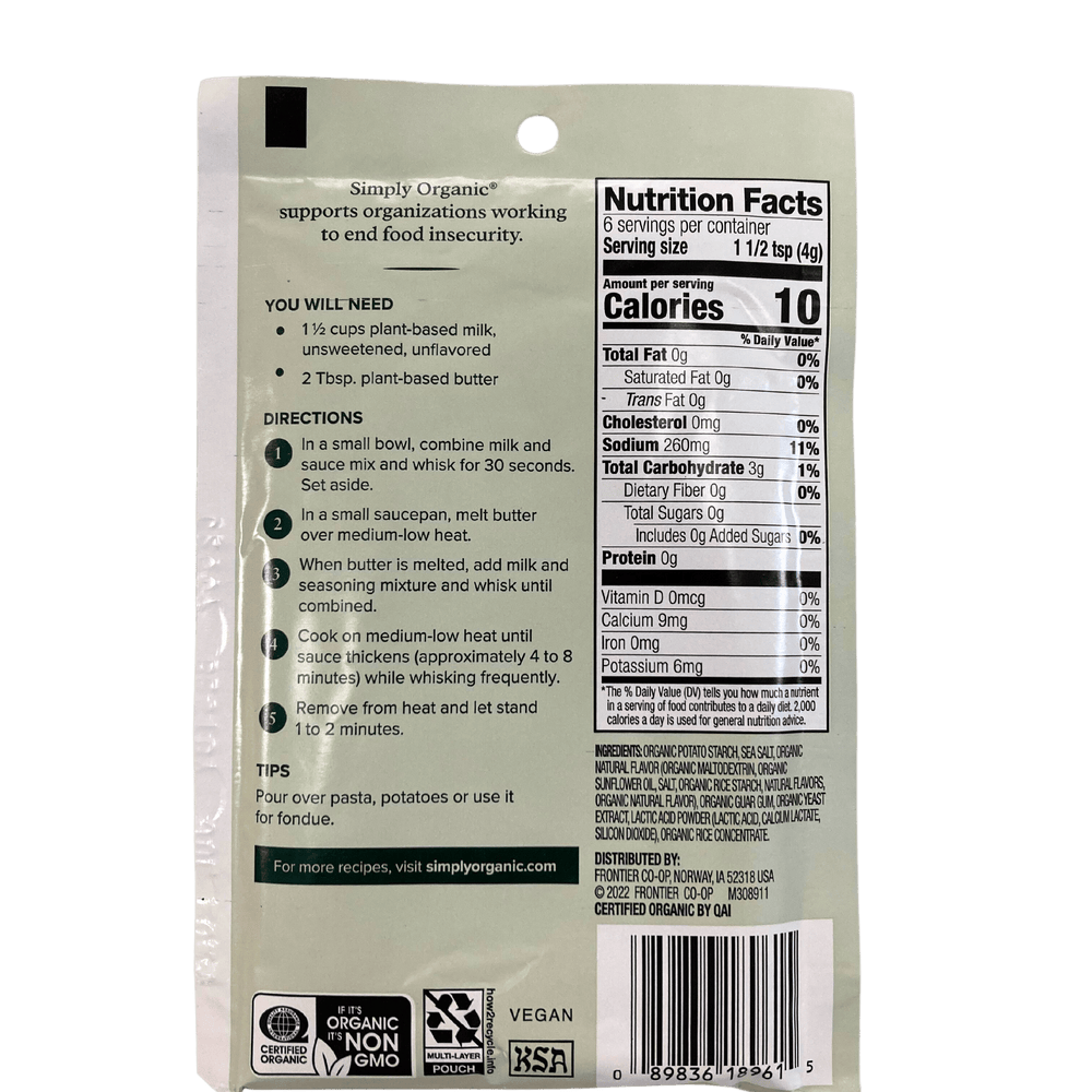 
                  
                    Sauce Mix, White Cheddar - Country Life Natural Foods
                  
                