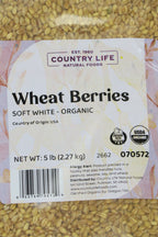 Wheat Berries, Soft White, Organic, Grains - Country Life Natural Foods