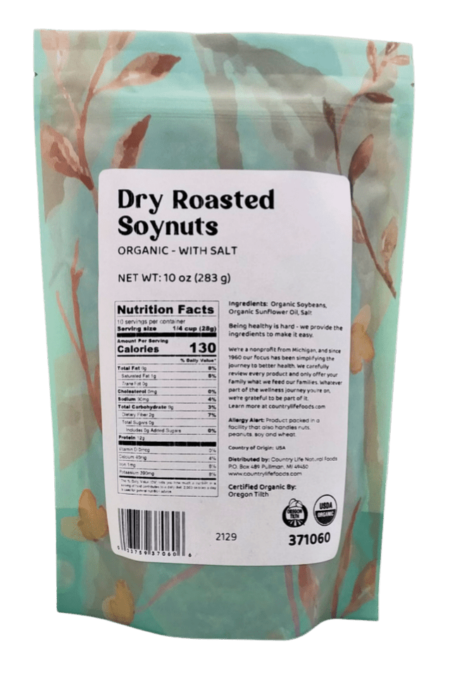 
                  
                    Soynuts, Dry Roasted, Organic, Low Salt - Country Life Natural Foods
                  
                