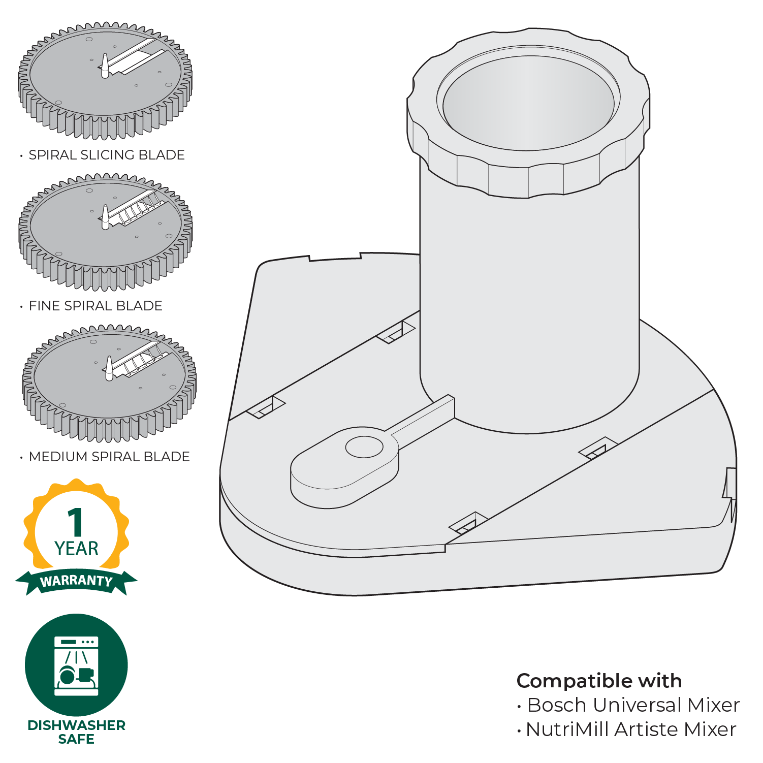 Spiralizer Attachment - Country Life Natural Foods