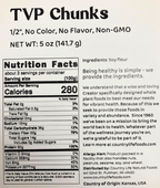 TVP Chunks, No Added Color or Flavor, Non-GMO, Meat Substitutes - Country Life Natural Foods