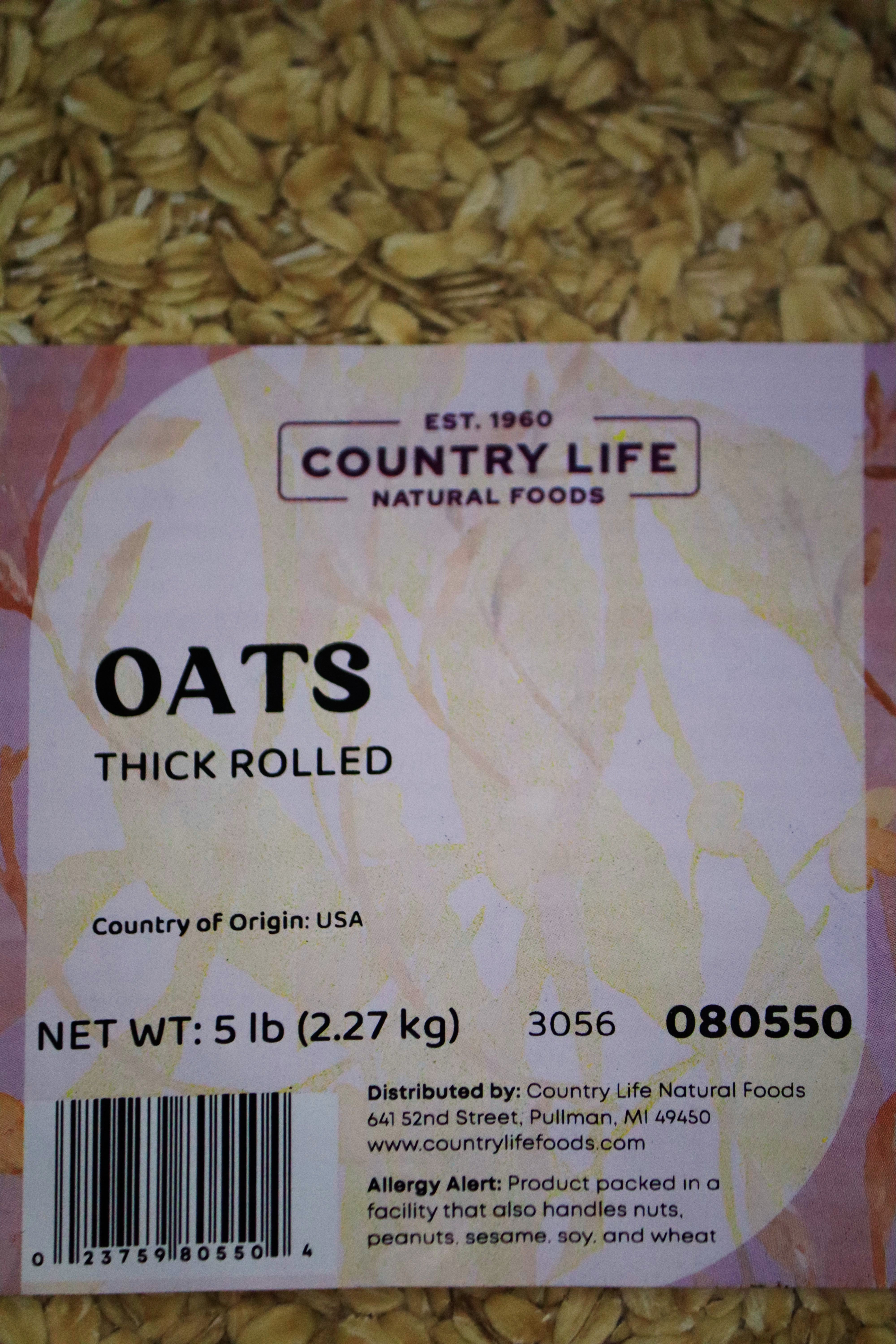Thick Rolled Oats - Country Life Natural Foods