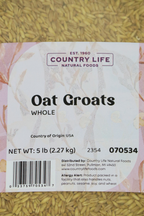 Oat Groats, Whole, Oats - Country Life Natural Foods