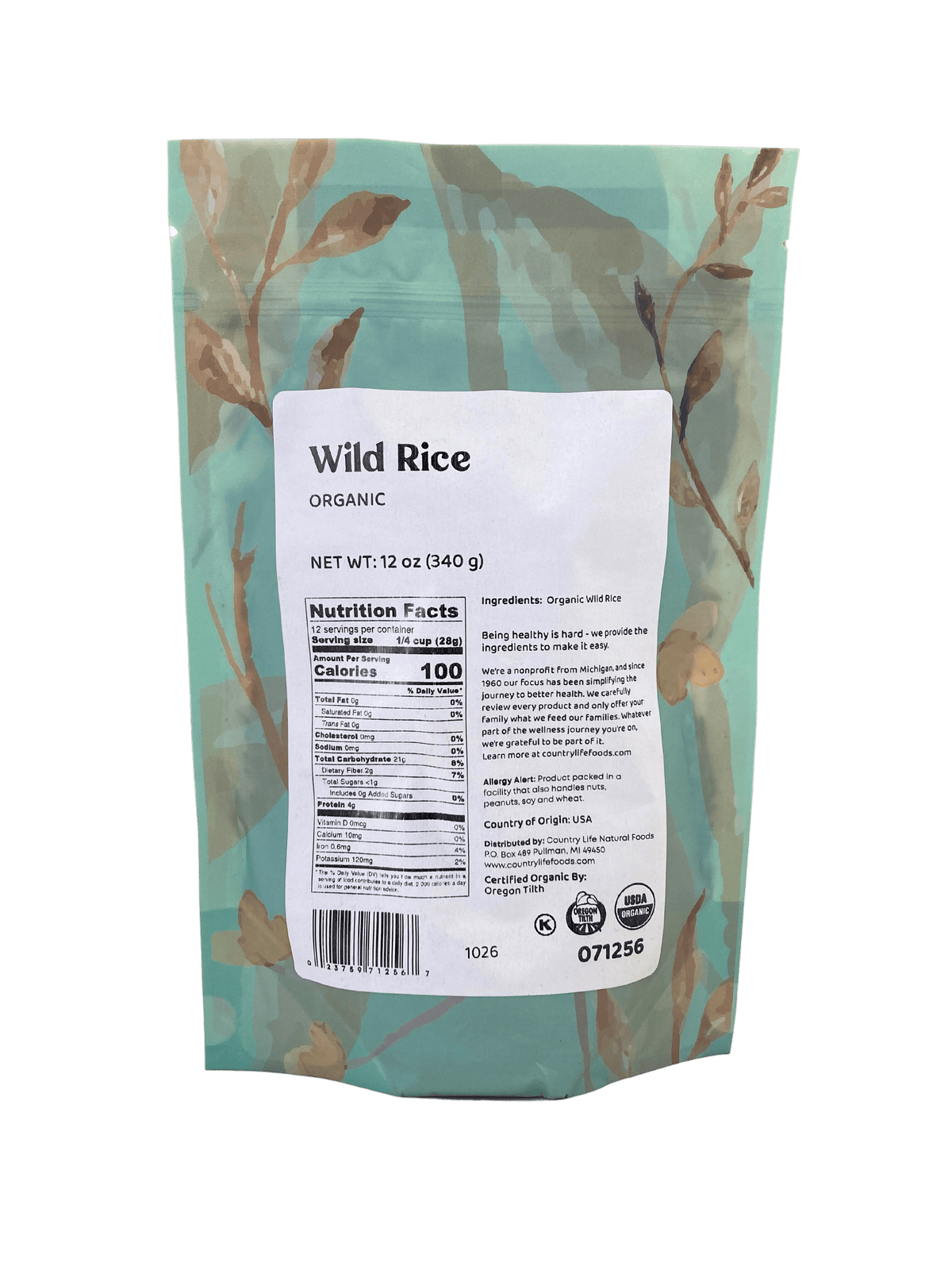 Wild Rice, Organic - Country Life Natural Foods