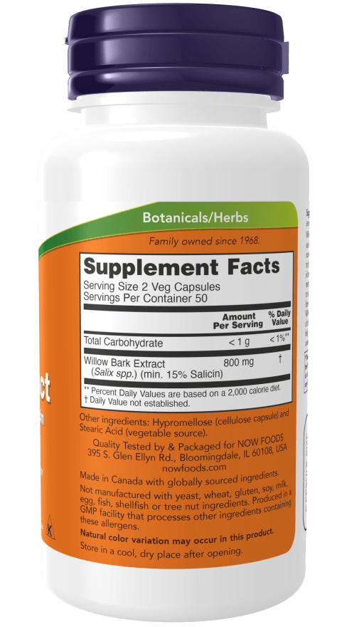 Willow Bark Extract 400mg-15% Salicin, Vitamins & Supplements - Country Life Natural Foods
