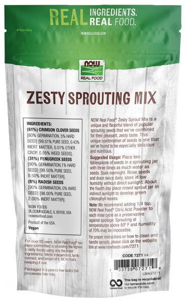 Zesty Sprouting Mix, NOW - Country Life Natural Foods