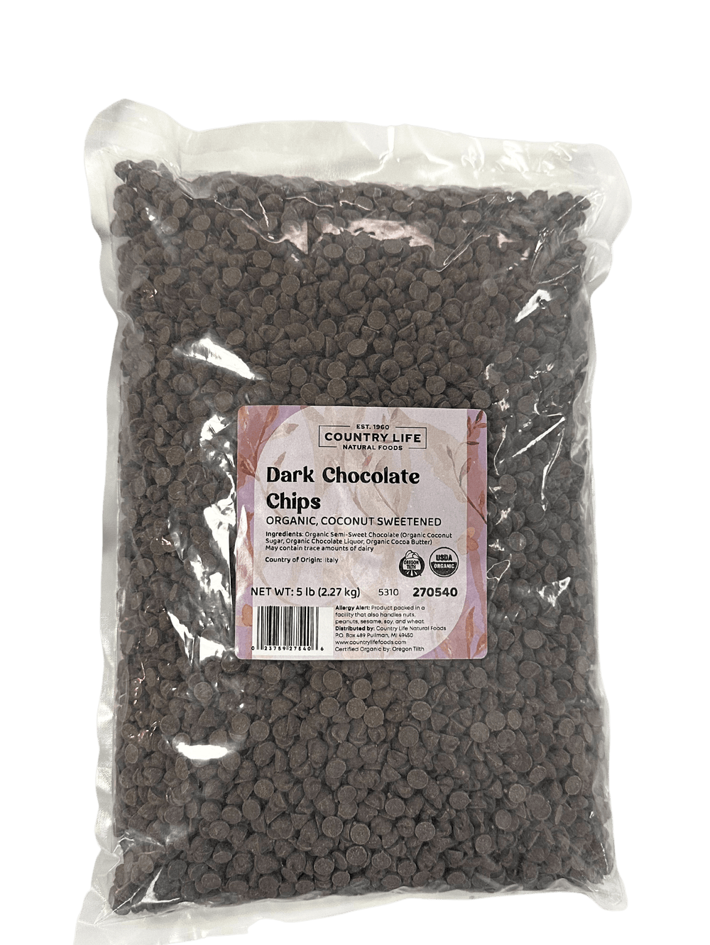 Chocolate Chips, Organic, Dark - Country Life Natural Foods