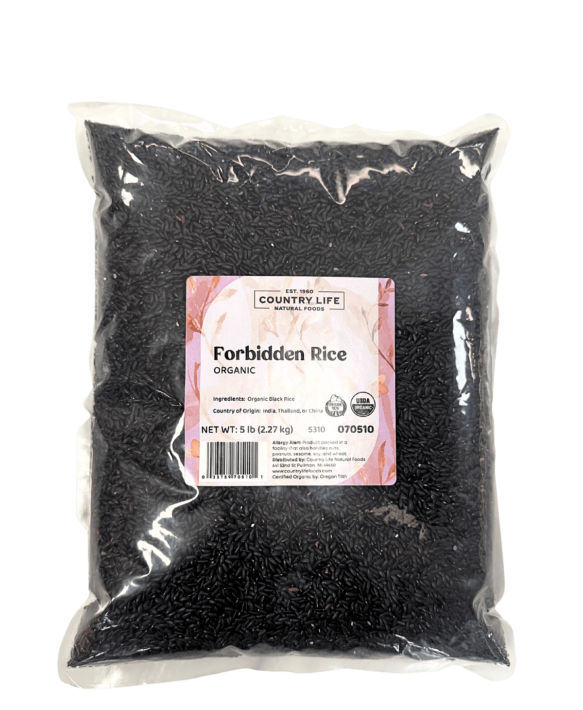 Forbidden Rice, Black, Organic (Black Pearl Rice) - Country Life Natural Foods