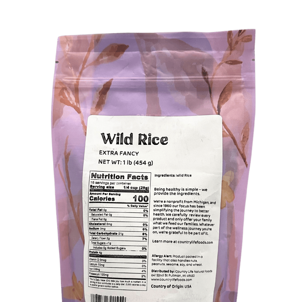 
                  
                    Wild Rice, Extra Fancy - Country Life Natural Foods
                  
                