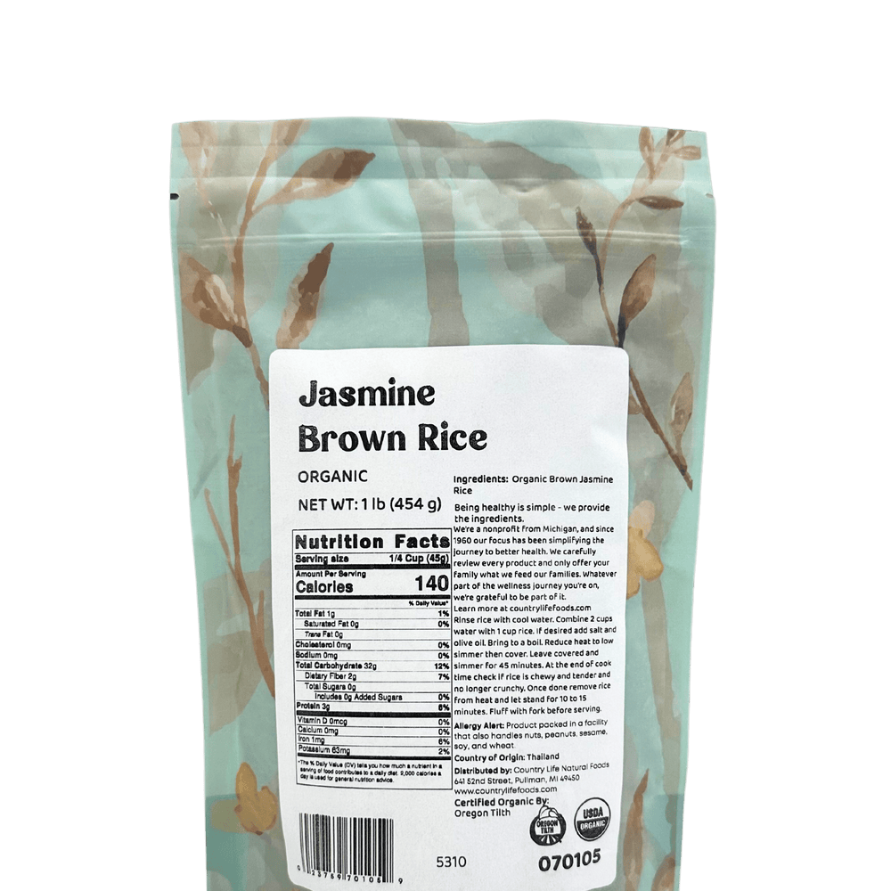 
                  
                    Jasmine Rice, Brown, Organic - Country Life Natural Foods
                  
                