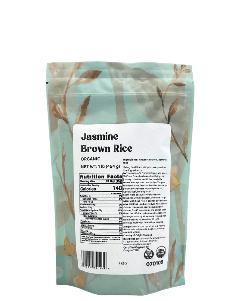 
                  
                    Jasmine Rice, Brown, Organic - Country Life Natural Foods
                  
                