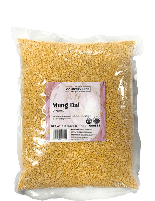 Mung Dal Beans, Yellow, Organic, Split Peeled, Beans - Country Life Natural Foods