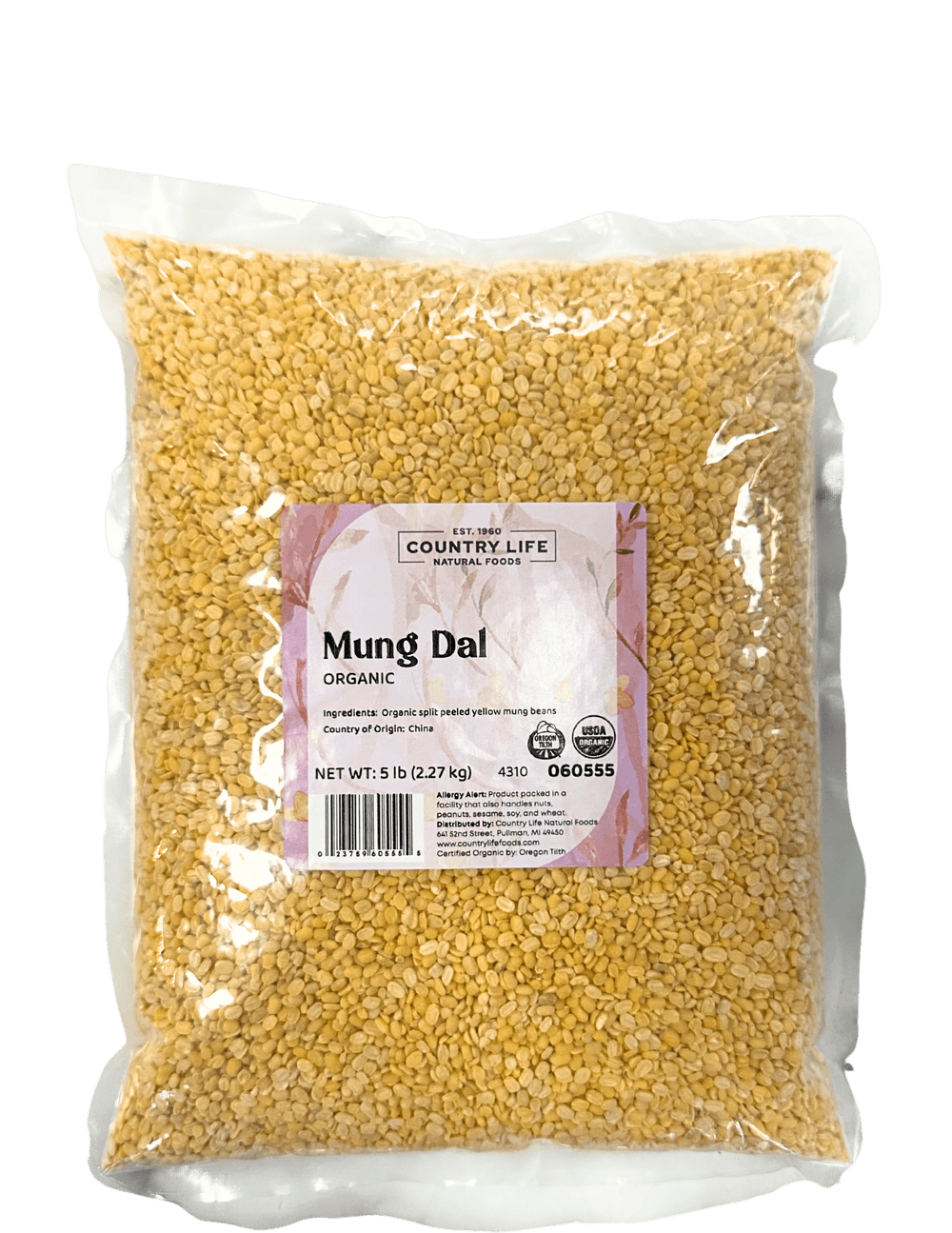 Mung Dal Beans, Yellow, Organic, Split Peeled - Country Life Natural Foods