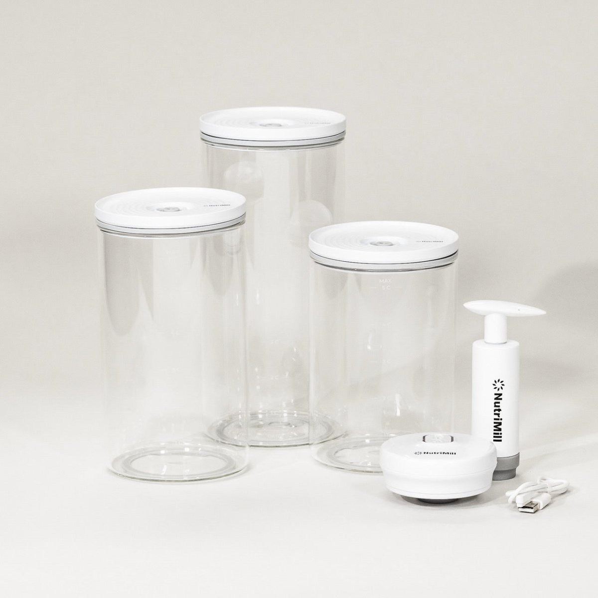 Glass Vacuum Seal Containers - Set of 3, Kitchen Accessory - Country Life Natural Foods